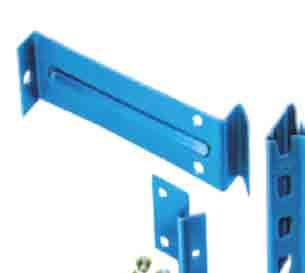 Support beams provide a rigid 3-point connection to V-Grip upright post and are adjustable on 1 1/2