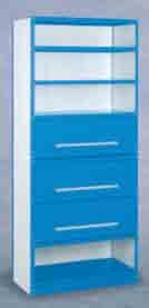 drawers 3 high, 2 drawers 4 1/2 high S4208N S4208DN S4215N S4215DN 2 drawers 6 high, 1 drawer 7 1/2 high 3 shelf openings 15 high Doors for these units available on pages 16