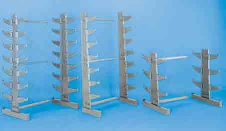 Bar Racks Equipto Bar Racks are ideal for storing long and bulky parts as well as pipes. Each arm carries 325 lbs. Choose 3, 6 or 8 widths, to support parts as needed.