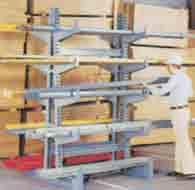 18 arm holds 1,000 lbs, 30 arm holds 500 lbs., each frame up to 12,000 lbs. Single-faced Rack 1043-48 Note: 8 high units have 5 levels; 10 and 12 high units have 6 and 7 levels respectively.
