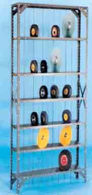 Description: Trim & Molding Rack Size : 48 D x 36 W x 84 H Part No: 878-9 Description: Disc Rack 879-7 Wire spool rack 7-shelf reel rack adustable on 1 1/2 centers