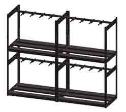 Fabricated from all prime steel construction, with no wood components. Mobile Double Sided, 1 Tier Clubstor Part Number Depth x Length Weight 370-0535 30 x50 113 lbs.