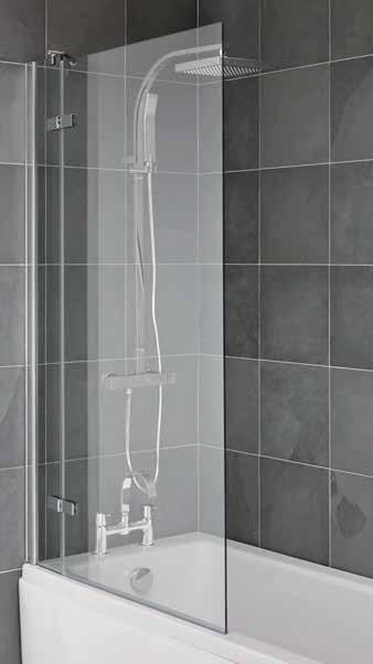 Baths & Bathscreens All nabis bathscreens have: 6mm Toughened safety glass Easy clean glass coating Reversible design square edge Squared