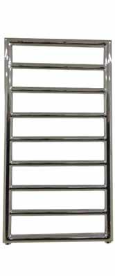80 A modern style, square aspect chrome ladder rail, with plenty of space for hanging towels. nabis Tilly 800x400mm Chrome. 556BTU/h 200408 296.