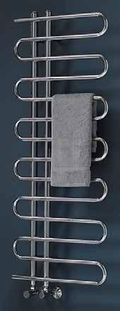 43 A chrome square tube style towel rail, which will complement any bathroom or cloakroom with square style fittings.