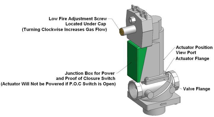 Figure 9: AV500 1600 1:1 Negative Pressure Air Gas Ratio Control Valve Lift top cover to access high fire air/gas ratio adjustment (use 3mm allen key for adjustment, counter-clockwise increases CO 2)