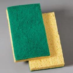 51 Cellulose Scrubbing Sponge with Medium Duty GREEN Hand Pad Packed: 40 Per Case Size: 3 7 / 16 x 6 1 / 16 Single Pack Wet Cellulose Sponge