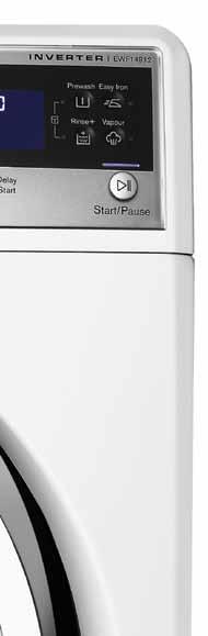Time Manager TM Load Sensor TM Reasons to choose an Electrolux washing machine Vapour Action Silent Inverter Motor Woolmark Approved Aqua Stop Gentle Drum Extra Large Door Opening 1 Time Manager TM