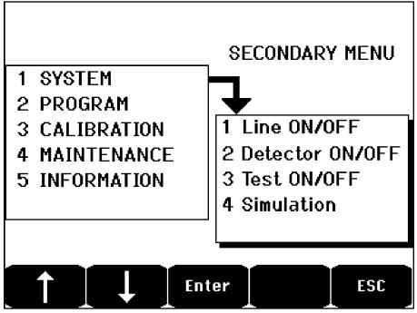 Figure 10: Display of the measurement (on the left) or parameter settings display (on the right) Refer to paragraph Menus on page xx for more details about the information that are available on the