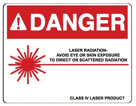 Laser Safety Signs and Labels LABELS 3BL-1 3RL-2 4L-1 BDL-1 2ML-1 2L-1 Label Color Schemes: DANGER Labels have white print inside a red box on a white background.