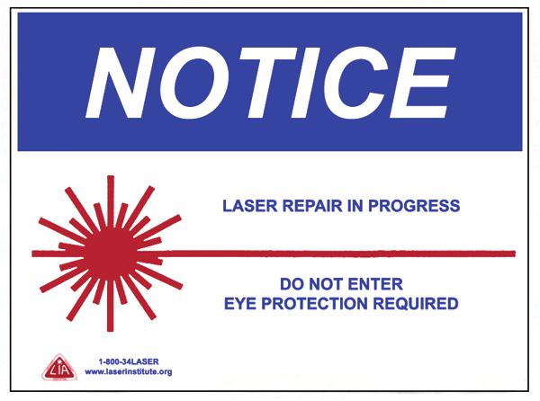 posted around Class 2M and 3R laser areas and is required to be posted around