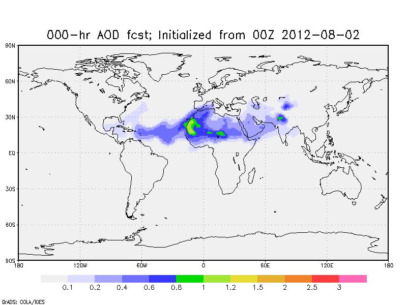Background NWS/NCEP preparing for near real time global aerosol forecasting including dust, smoke, sulfate, sea salt.