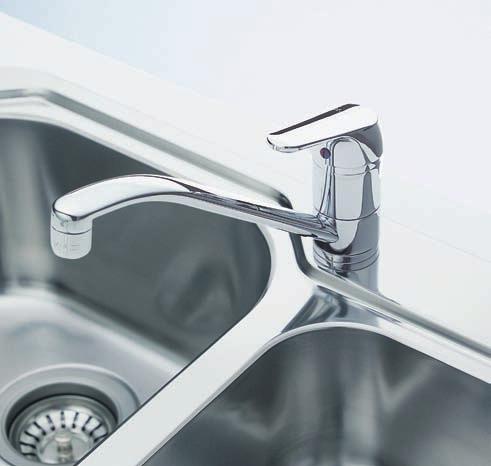 MG513 mixer tap with gooseneck spout This tall, elegant mixer tap has smooth curves to accompany the modern design of the larger Oliveri sinks.