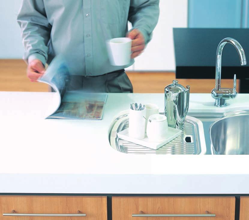 Oliveri Inspirational designs for your kitchen Nothing compares to the beauty of a solid surface bench top.