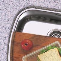 of a smoothsurface bench top combined with the sophistication of an Oliveri sink.