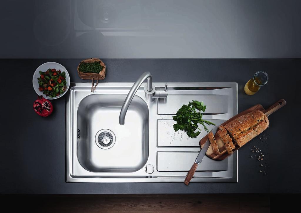 GROHE KITCHEN SINKS PERFECT MATCH FIND THE PERFECT MATCH SINK AND FAUCET IN PERFECT HARMONY Everything about the GROHE range of sinks has been designed for a perfect fit with your faucet, with your