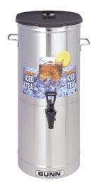 2, 15.1 and 18.9 litres) capacities. Sump dispense valve assures complete dispensing of tea.