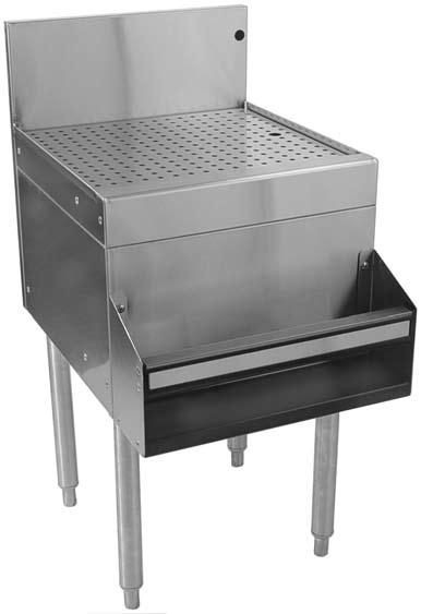 Project: Item #: Model #: Qty: AIA# SIS# Drainboards See reverse side for model number key DBA-18 with SSR-18 Standard Features All stainless steel construction Adjustable stainless steel bullet feet