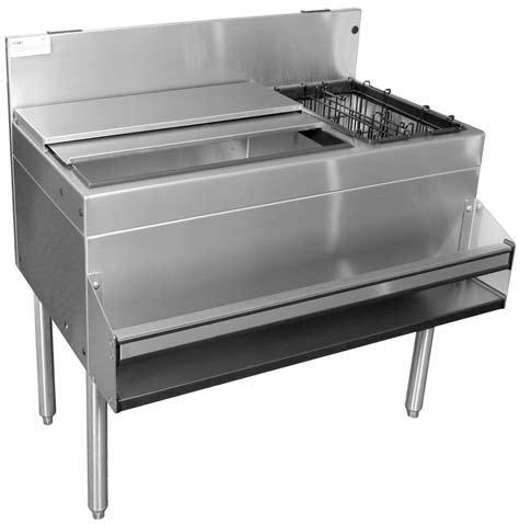 Project: Item #: Model #: Qty: AIA# SIS# Combo Ice Bins CBA-36R-CP10 Standard Features See reverse side for model number key All stainless steel construction One-piece, seamless top and backsplash