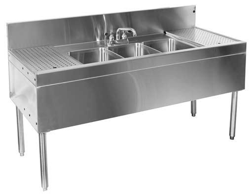 Project: Item #: Model #: Qty: AIA# SIS# Two, Three and Four Compartment Sinks (see reverse side for model numbers) TSB-60-S Standard Features All stainless steel construction & stainless steel