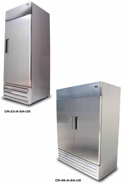 Reach In Refrigerators Bottom Mount Product Specification Sheets Construction Standard Features Stainless Steel Doors Heavy duty hinge with self closing mechanism Exterior galvanized pre-painted