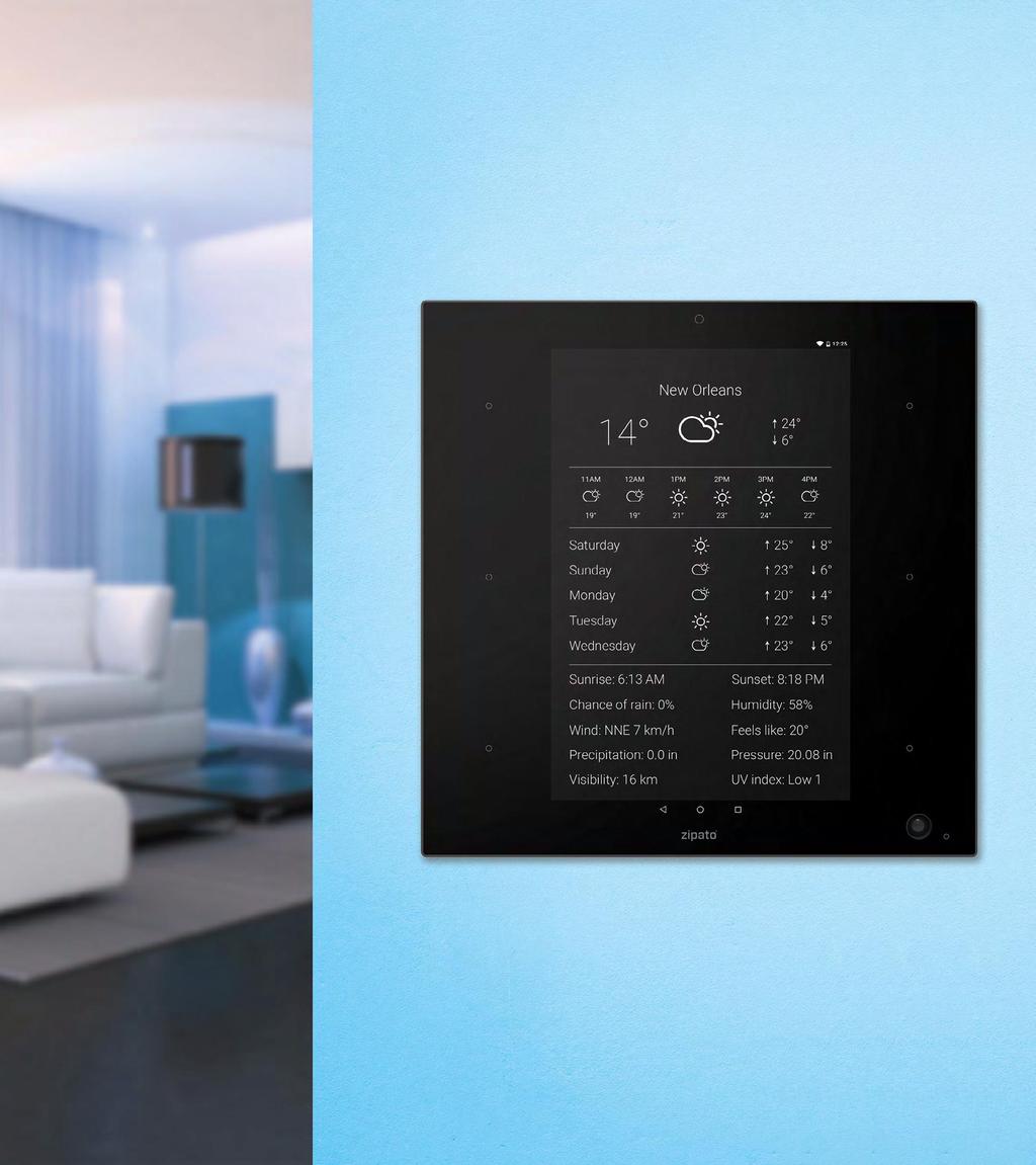 INFO PANEL Featuring 8 IPS HD display, constant internet connection and Android 5.0 operation system, ZipaTile will stand for an amazing information panel on your wall.