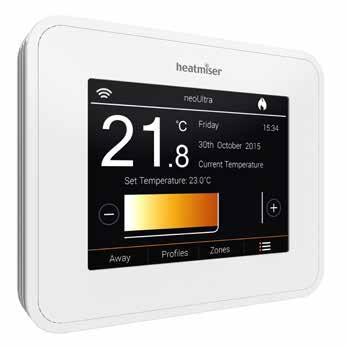 perfect addition to your eo System. Install the neoultra in a central position in your home and benefit from the always-on central control for all your heating zones, hot water and neoplugs.