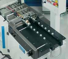 G&K Vijuk s patented outsert modules can be attached to a 12-plate FA 43 Station I with an FA 35 Station II to form an MV-11 Single Knife Outsert System to fold up to 110 panels or an MV-11 Double