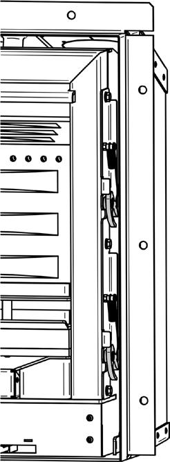 3 Use a 10mm A/F spanner to loosen the 3 fixings to give the door catch assembly adjustment movement. The catch block can move in two directions, see Diagram 7.