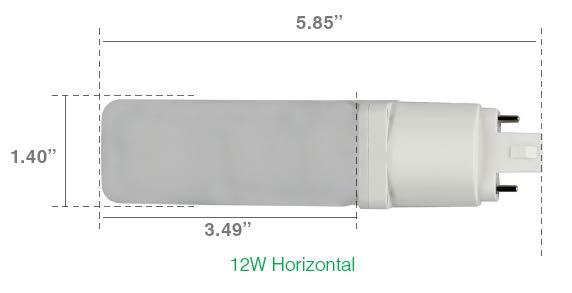 PL LAMPS: BALLAST COMPATIBLE Item # Wattage CCT Lumens Replacement 12PLG24QHLEDxx 12 2700K, 3500K, 4000K 900-1000 26W Fl.