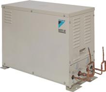 LCBKQ-AV19 Booster Unit Benefits > A booster unit allows the connection of freezer showcases/ rooms to ZEAS and Conveni-Pack outdoor units > Reduced piping requirements, from 4 to 2 pipes, compared