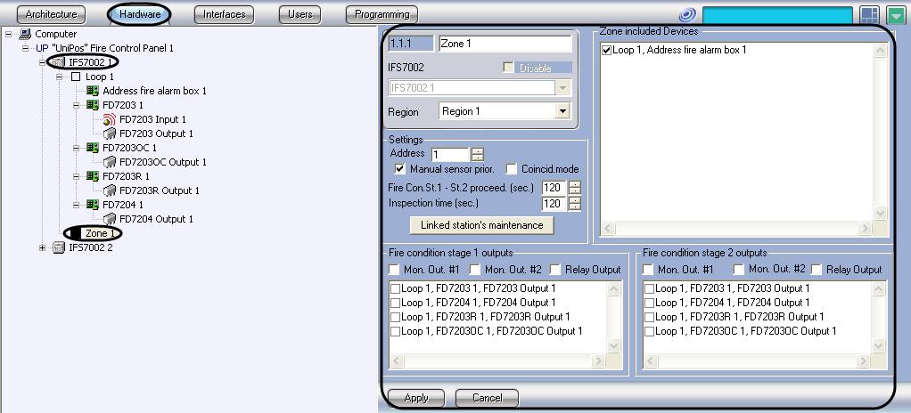 To save the settings into the Intellect internal DB, click the Apply button (see Fig. 3.6 14, 4). Configuring the FD72