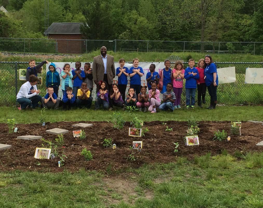 Townsend, DE - Mayor Jermaine Hatton 200 second graders planted this monarch garden at Townsend Elementary School
