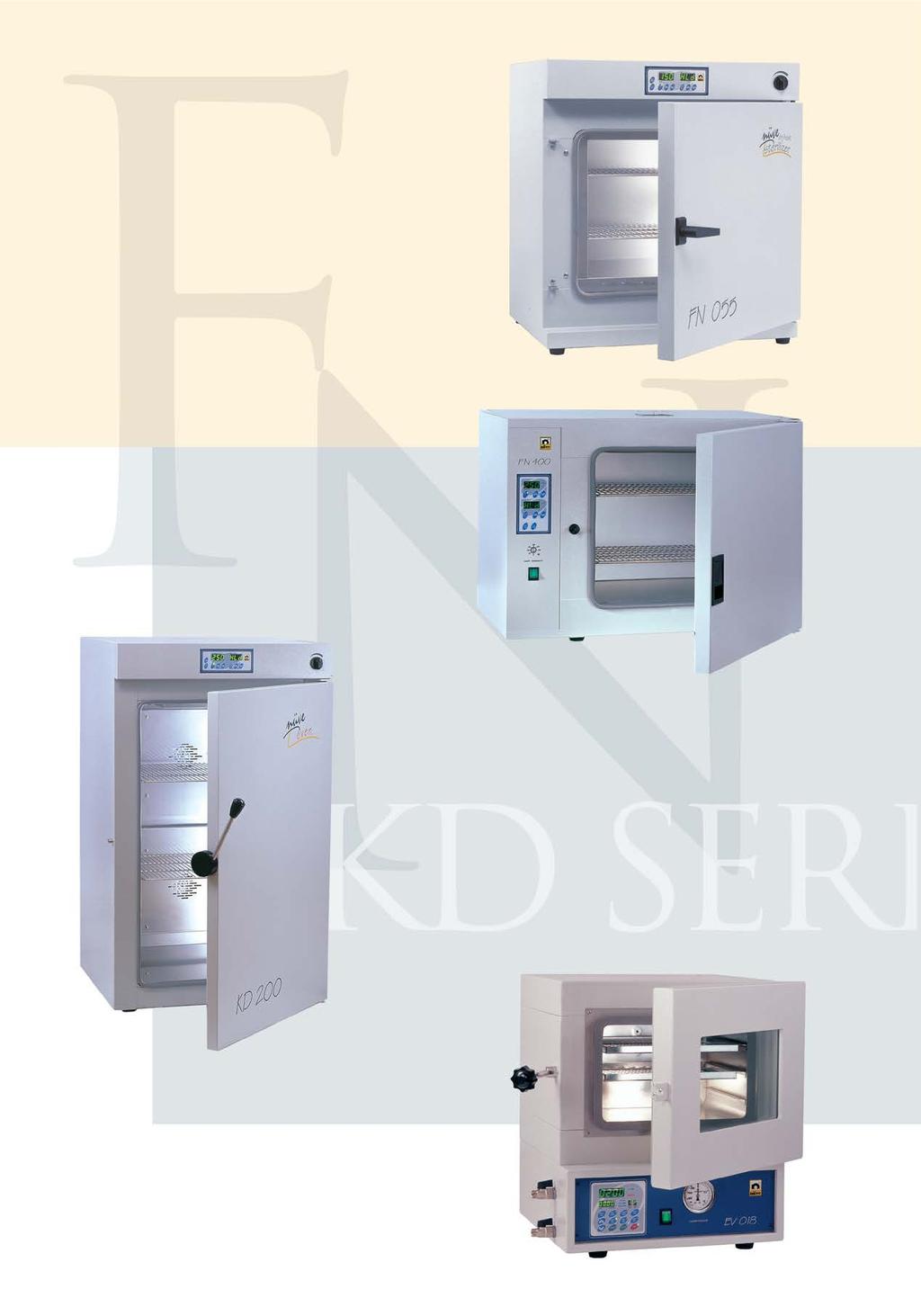 FN 032/055/120 DRY HEAT STERILIZERS / OVENS Three different sizes: 32, 55 and 120 liters. Temperature range: Ambient Temperature +5 C / 250 C. Designed for sterilization, drying and heating purposes.