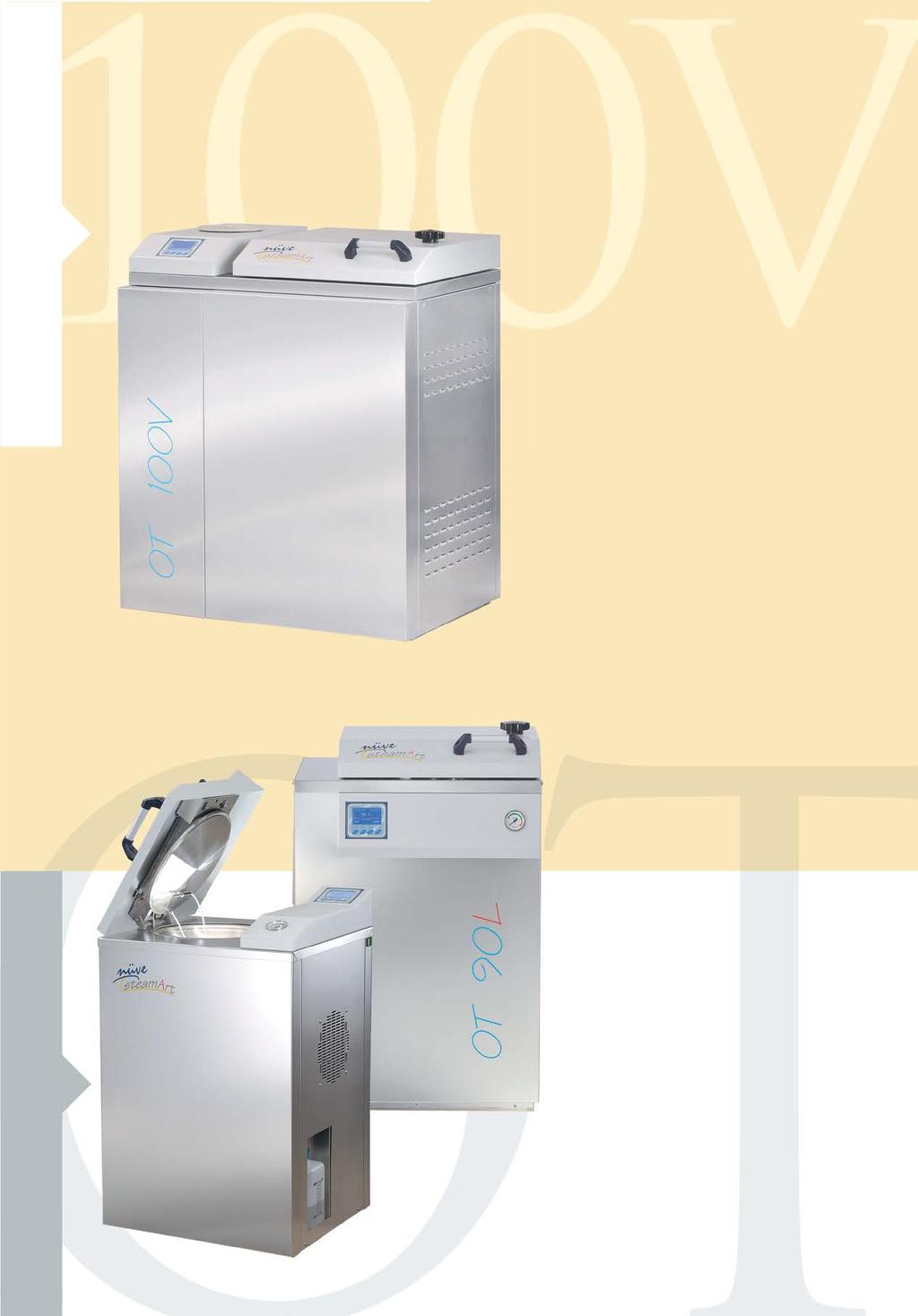 O T 4 0 L / 9 0 L O T 1 0 0 V OT 100V VERTICAL STEAM STERILIZER Chamber volume : 100 liters Advanced technology for the sterilization of textile; wrapped or packed materials; glass and liquid Fully