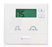 The escutcheon directs the user to the wall thermostat for operation and retains the LED window to display error codes and