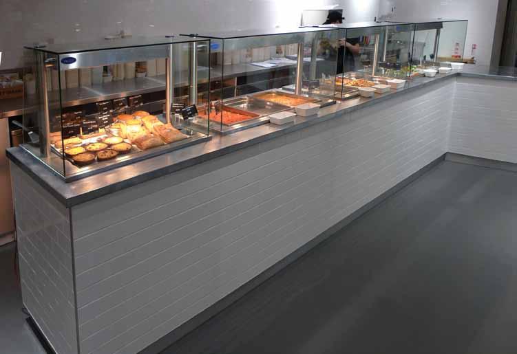displays Food to go counter at retail deli store -