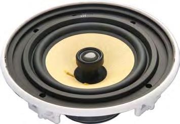25mm Silk dome tweeter with tilt adjust with high range attenuator switch 12dB/Octave electronic crossover. Yellow woven Kevlar mid-woofer 6½. Long-life Butyl Rubber roll surround.