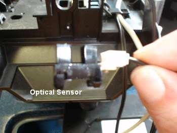 the front of where the optical sensor should be located.