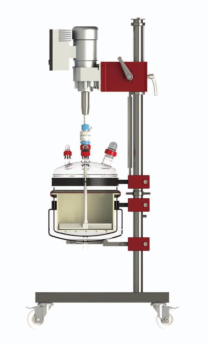 The LAB GFD MOTOR High torque bidirectional motor RPM display AGITATOR SEAL PTFE Vacuum and pressure rated Allows bidirectional rotation NOZZLES Slurry in Can easily connect other equipment/controls