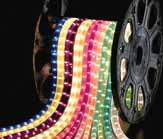 Indoor Linear Tape 12v or 24v LED Spacing 1w - 1 1/4 2w - 5/8 3w - 1 1/4 4w - 1/2 Multiple wattages and colors. Standard backing tape is gold. Optional white or black available.