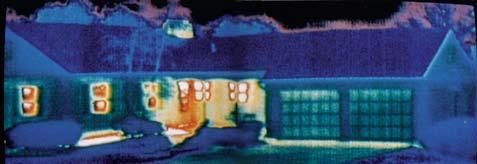 ..in this case, lost heating dollars. This thermal photograph shows heat leaking from a house during those expensive winter heating months.