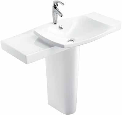 countertop Escale Countertop Basins with Pedestal 1010mm with Pedestal 1010mm with Pedestal Rear View 1010mm with Pedestal (tapware is not available) 650mm