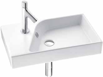 600mm compact wall mount basin Left hand tap hole only Chrome