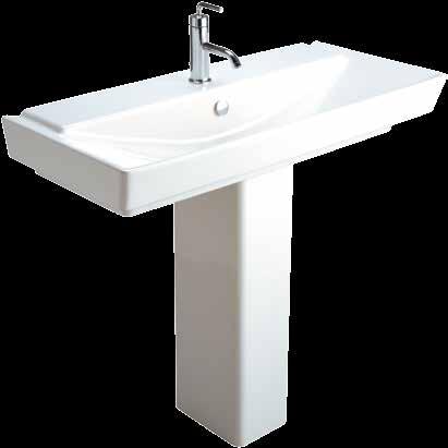 mount basins Centre tap hole Pedestal 748mm height Chrome overflow cover Wall