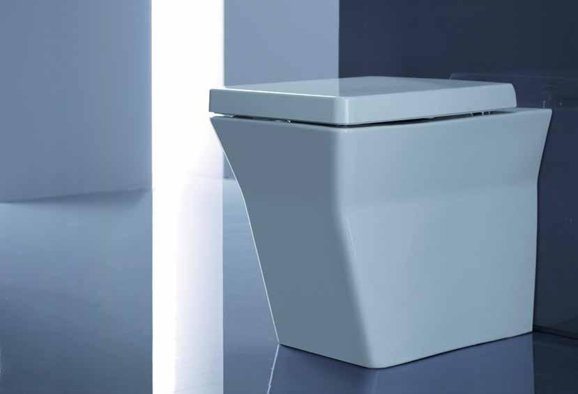 wall faced Reve Wall Faced Toilet Side View WELS 4 star, dual flush 4.