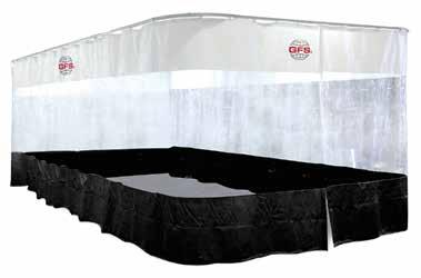 Booth Accessories WALL CURTAINS Separate and maximize your usable space with a retractable barrier for confining dirt, dust and contaminants, and controlling cold loss.