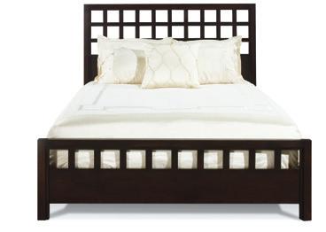 2601 Scottsdale Fret Bed Queen Size 5/0 Bed shown: 63-1/2W 84-1/2L 56H Headboard Ht - 56H Footboard Ht - 20H Slat Ht - 7H Oak construction / Slate Oak Finish shown* 2603 King Size Bed 6/6 80-1/2W