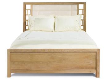 2603 Scottsdale Upholstered Bed Queen Size 5/0 Bed shown: 63-1/2W 84-1/2L 56H Headboard Ht - 56H Footboard Ht - 20H Slat Ht - 7H Oak construction / Sandstone Oak Finish shown* 2603 King Size Bed 6/6: