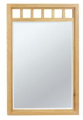 Mirror 48-1/4W 1-1/2D 35H Beveled mirror Hardware provided to hang vertically only Oak
